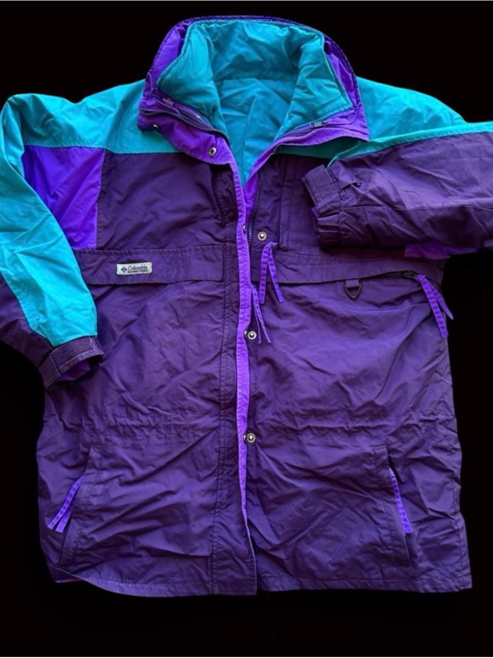 Columbia Purple & Teal Colorblock Outdoor Shell Jacket